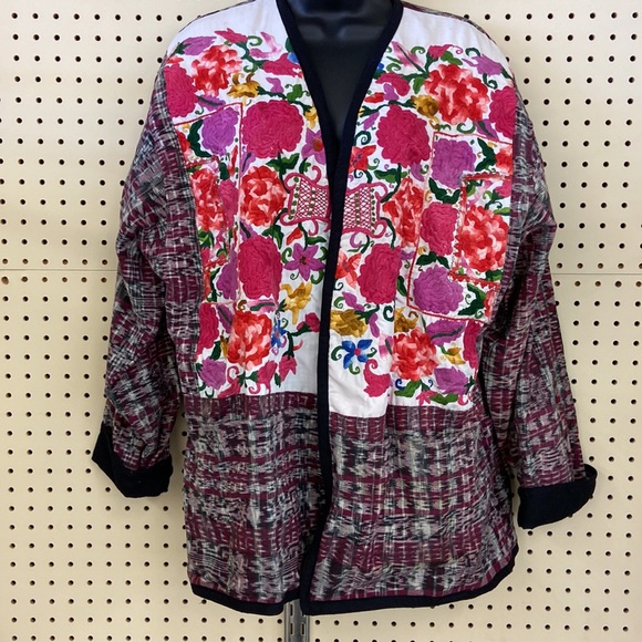 Vintage James Halbert Jacket S M Floral Handwoven - Picture 7 of 7